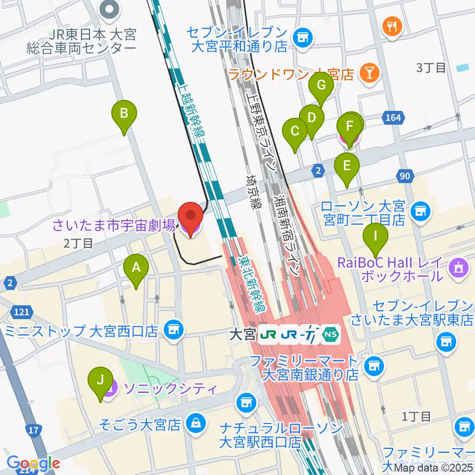 さいたま市宇宙劇場周辺のホテル一覧地図