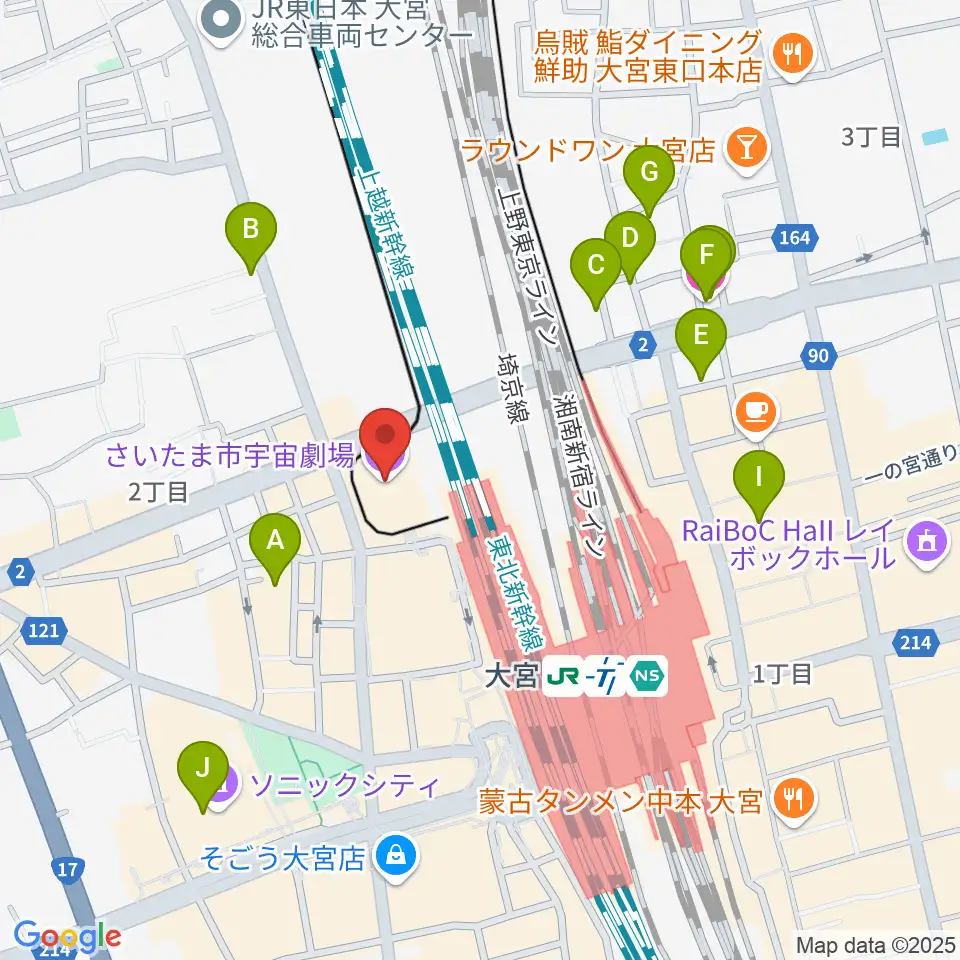 さいたま市宇宙劇場周辺のホテル一覧地図