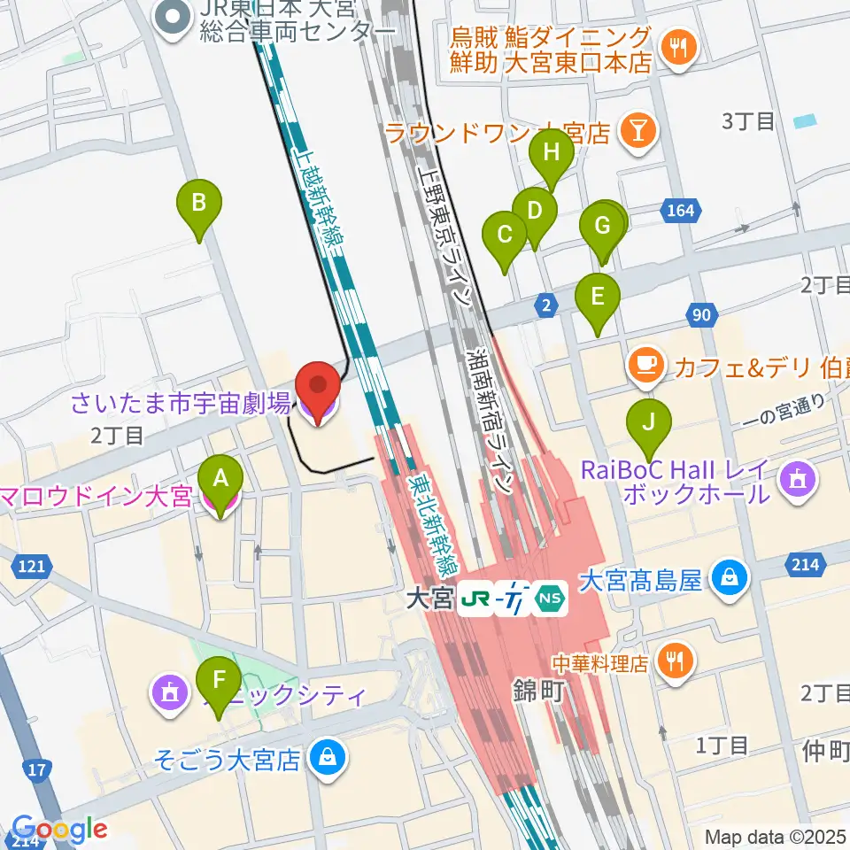 さいたま市宇宙劇場周辺のホテル一覧地図