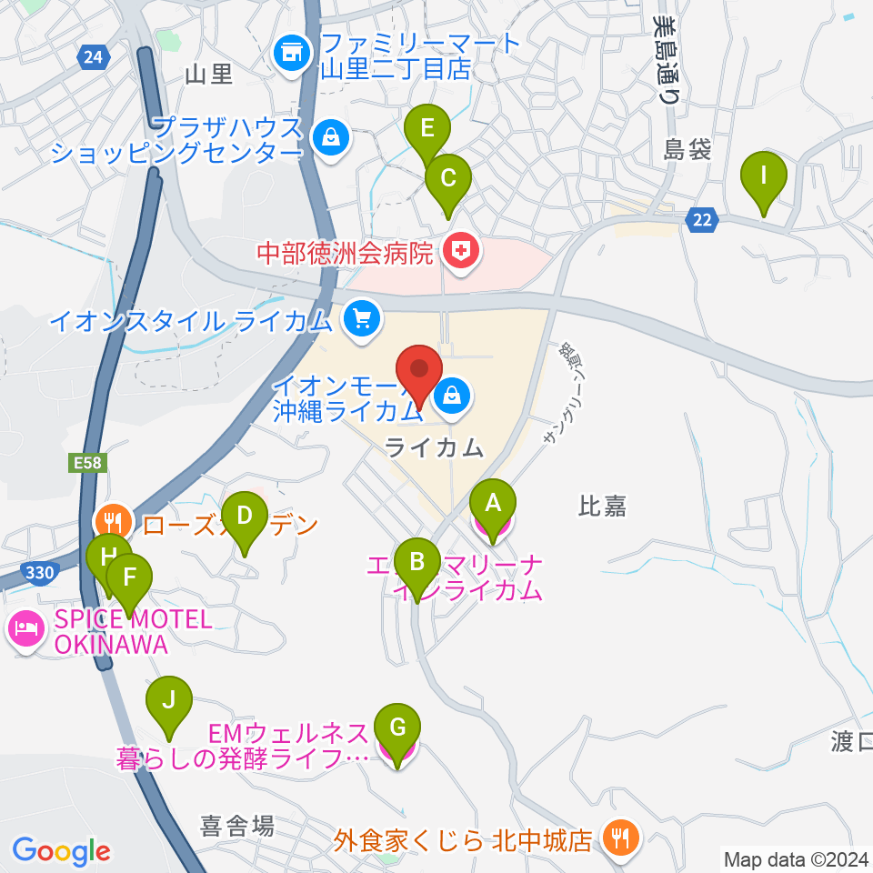 シネマライカム周辺のホテル一覧地図