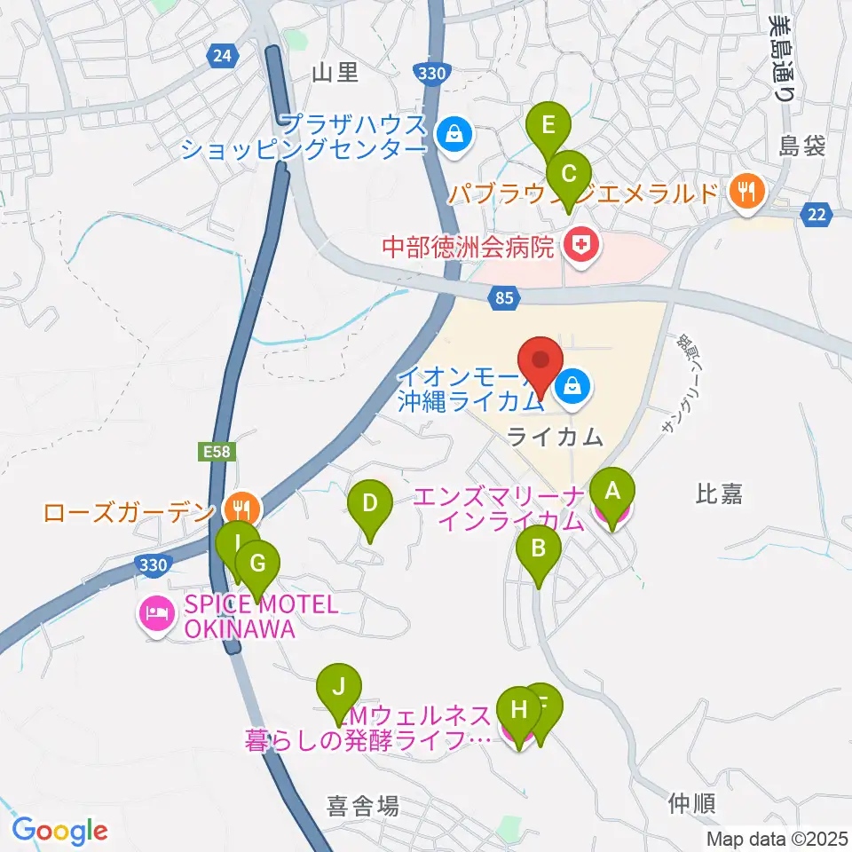 シネマライカム周辺のホテル一覧地図