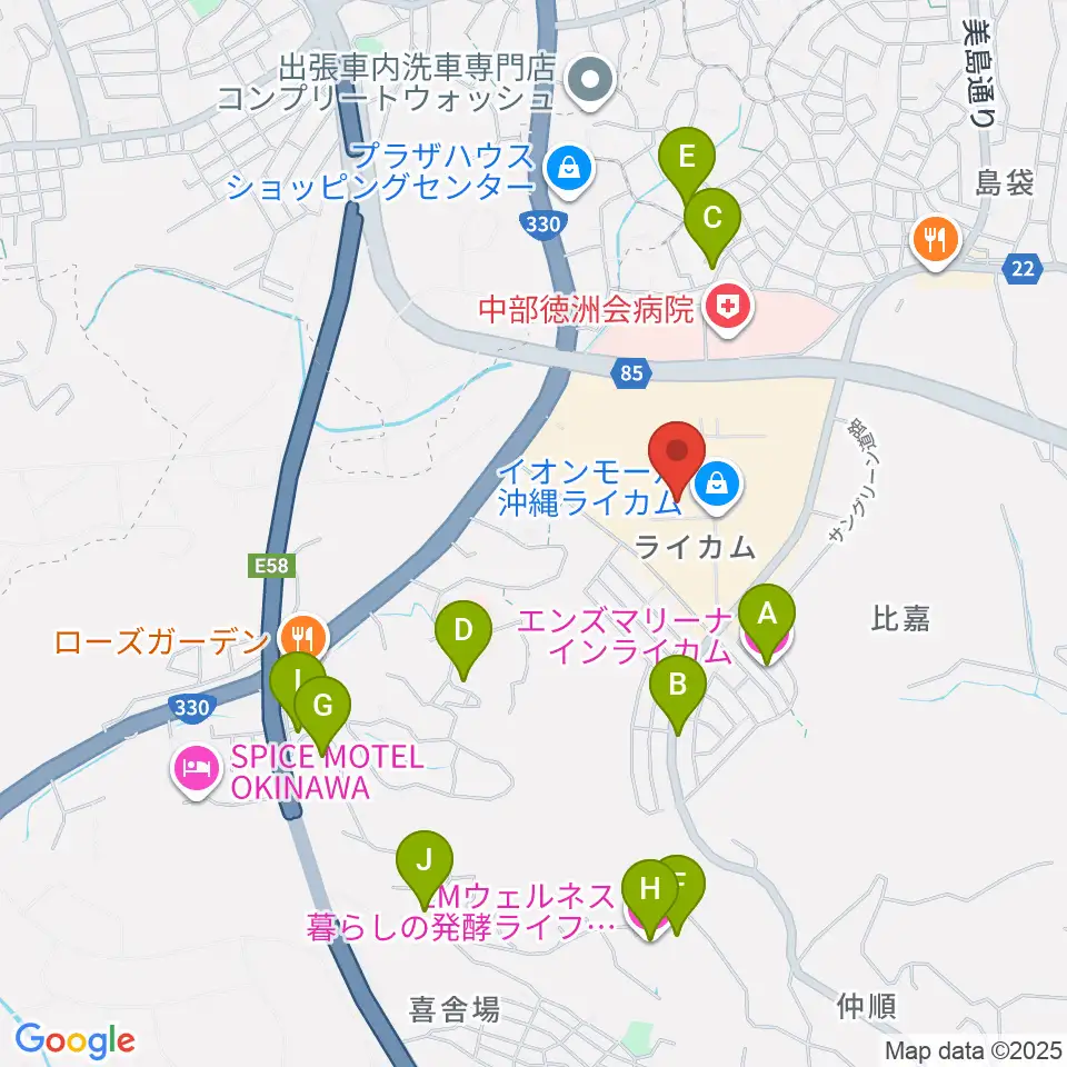 シネマライカム周辺のホテル一覧地図