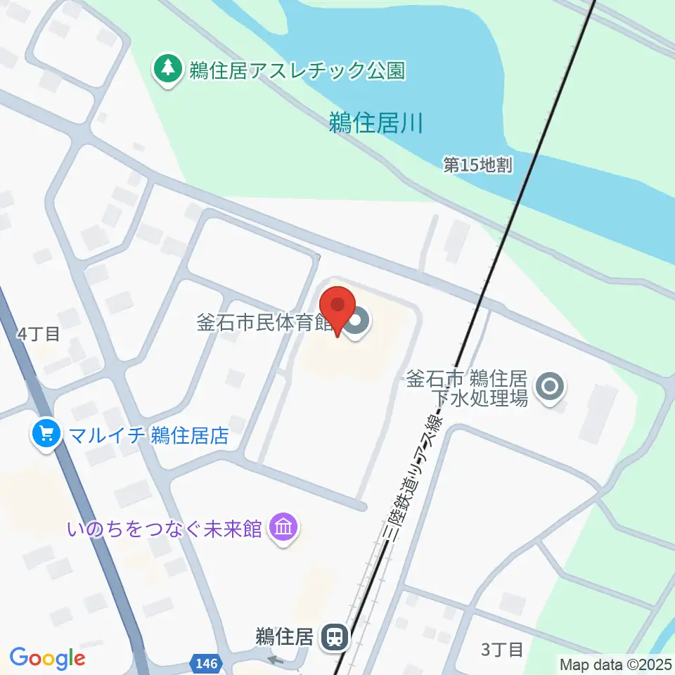 釜石市民体育館周辺のホテル一覧地図