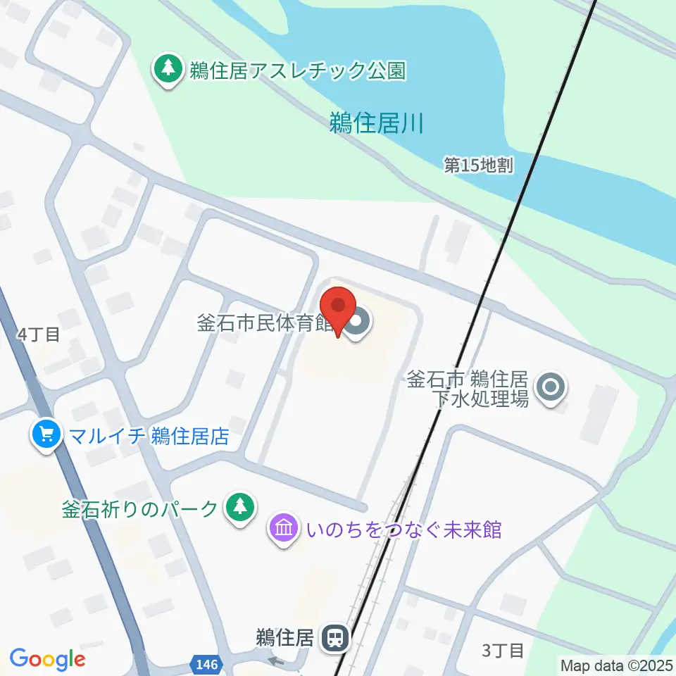 釜石市民体育館周辺のホテル一覧地図