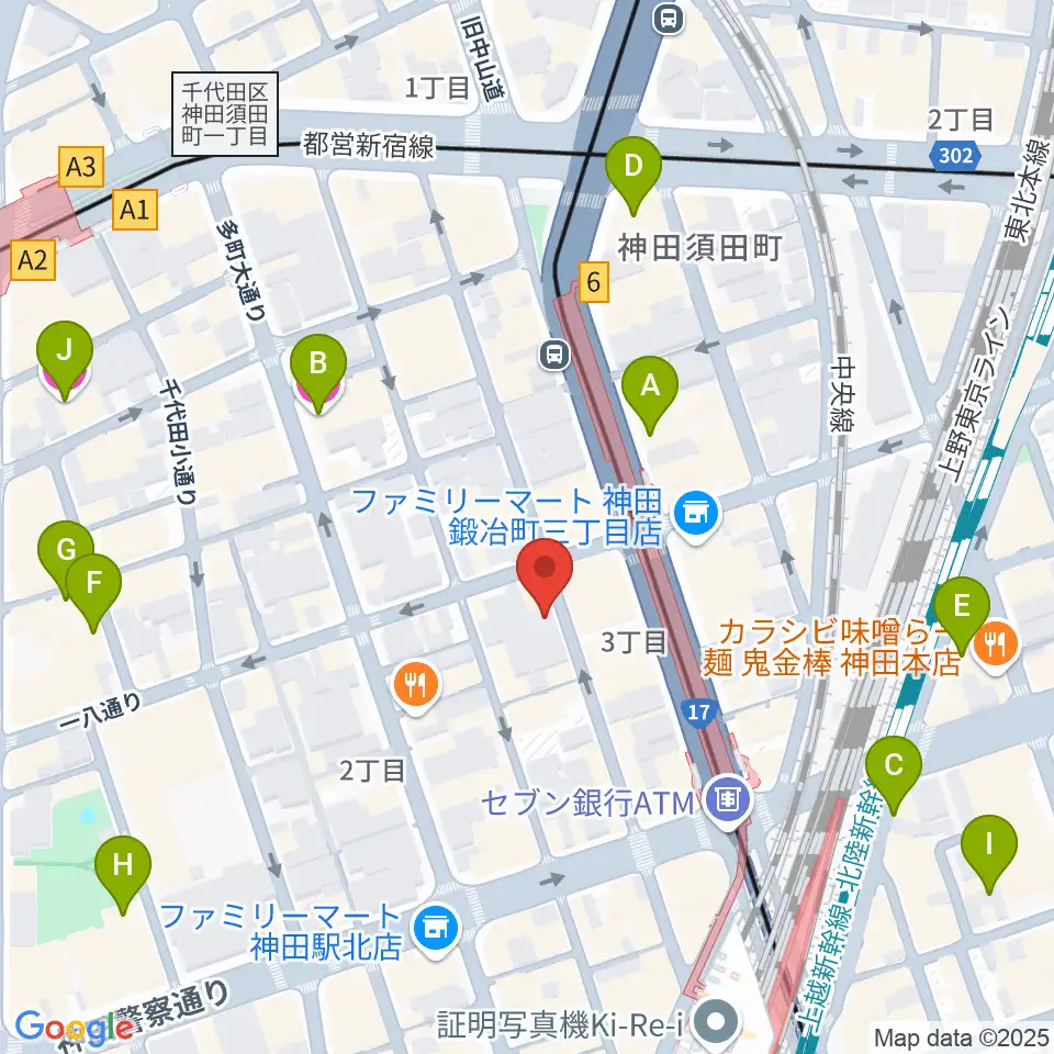 バンブルビースタジオ周辺のホテル一覧地図