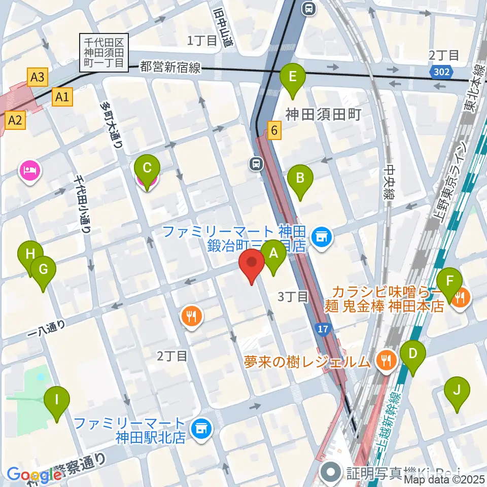 バンブルビースタジオ周辺のホテル一覧地図