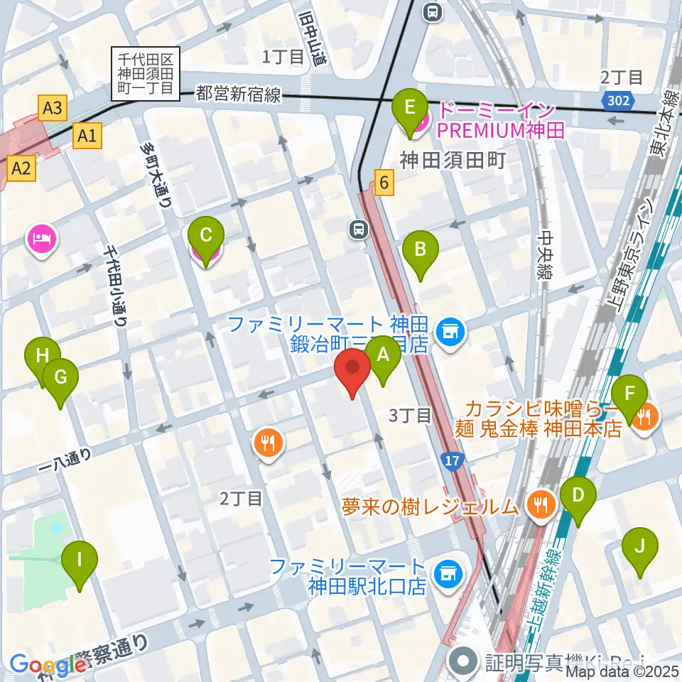 バンブルビースタジオ周辺のホテル一覧地図