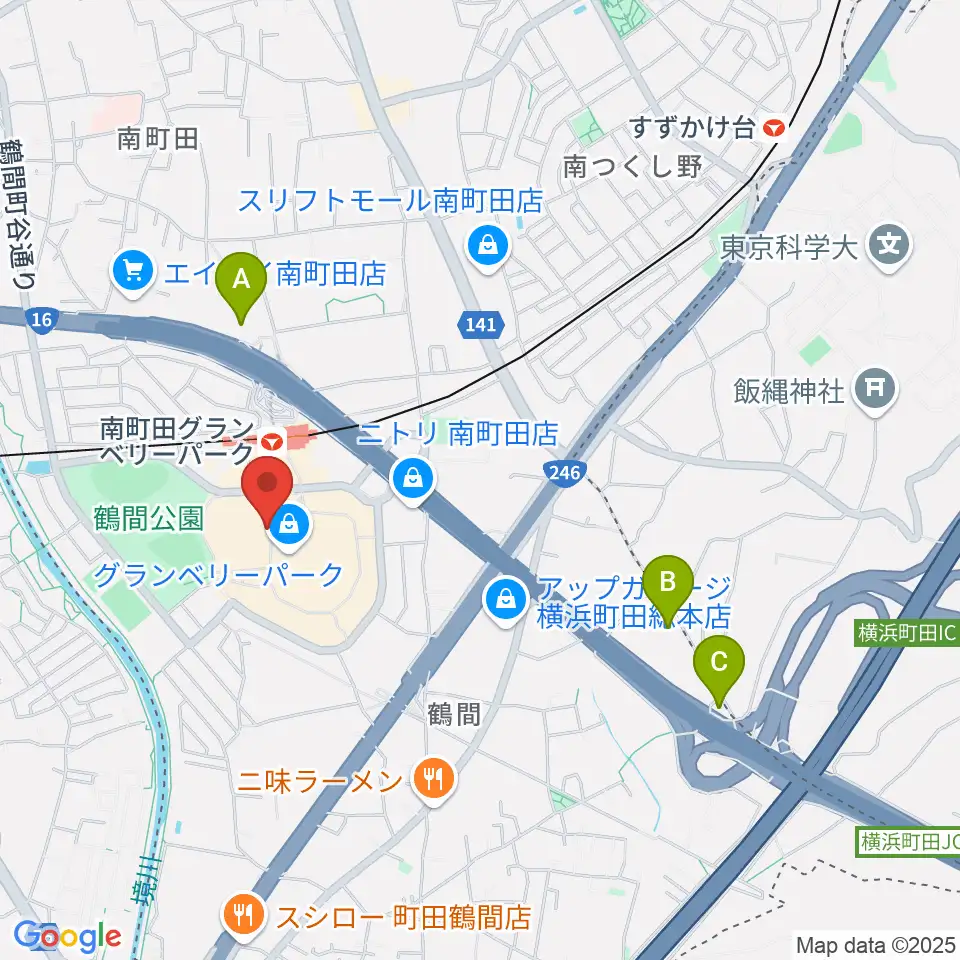 山野楽器 南町田店周辺のホテル一覧地図