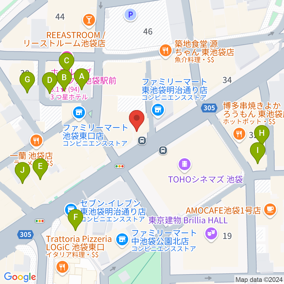 イケベ楽器店GET STOMP周辺のホテル一覧地図