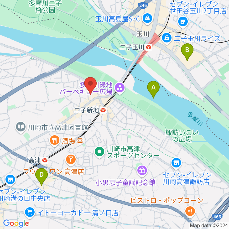 ふたこ音楽館周辺のホテル一覧地図