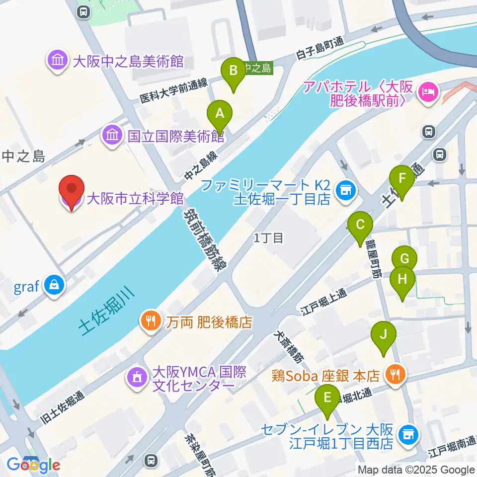 大阪市立科学館周辺のホテル一覧地図