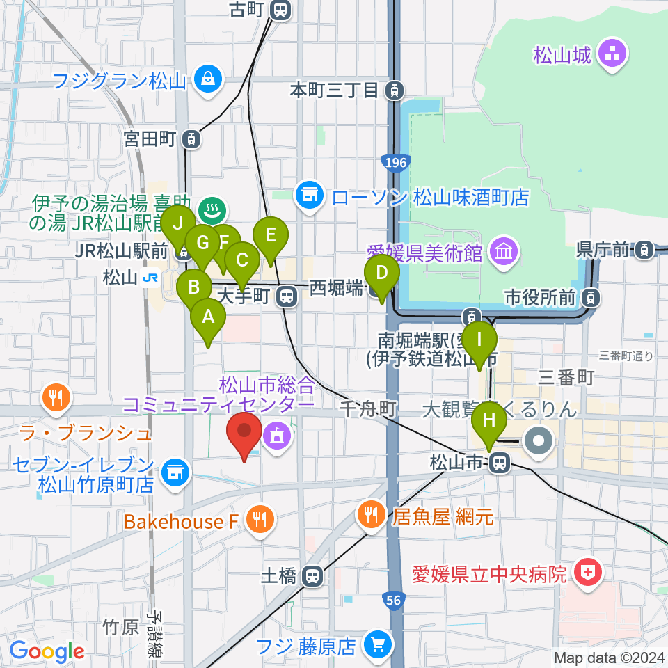 松山コスモシアター周辺のホテル一覧地図