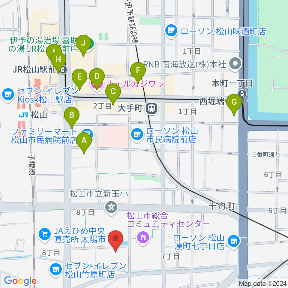 松山コスモシアター周辺のホテル一覧地図