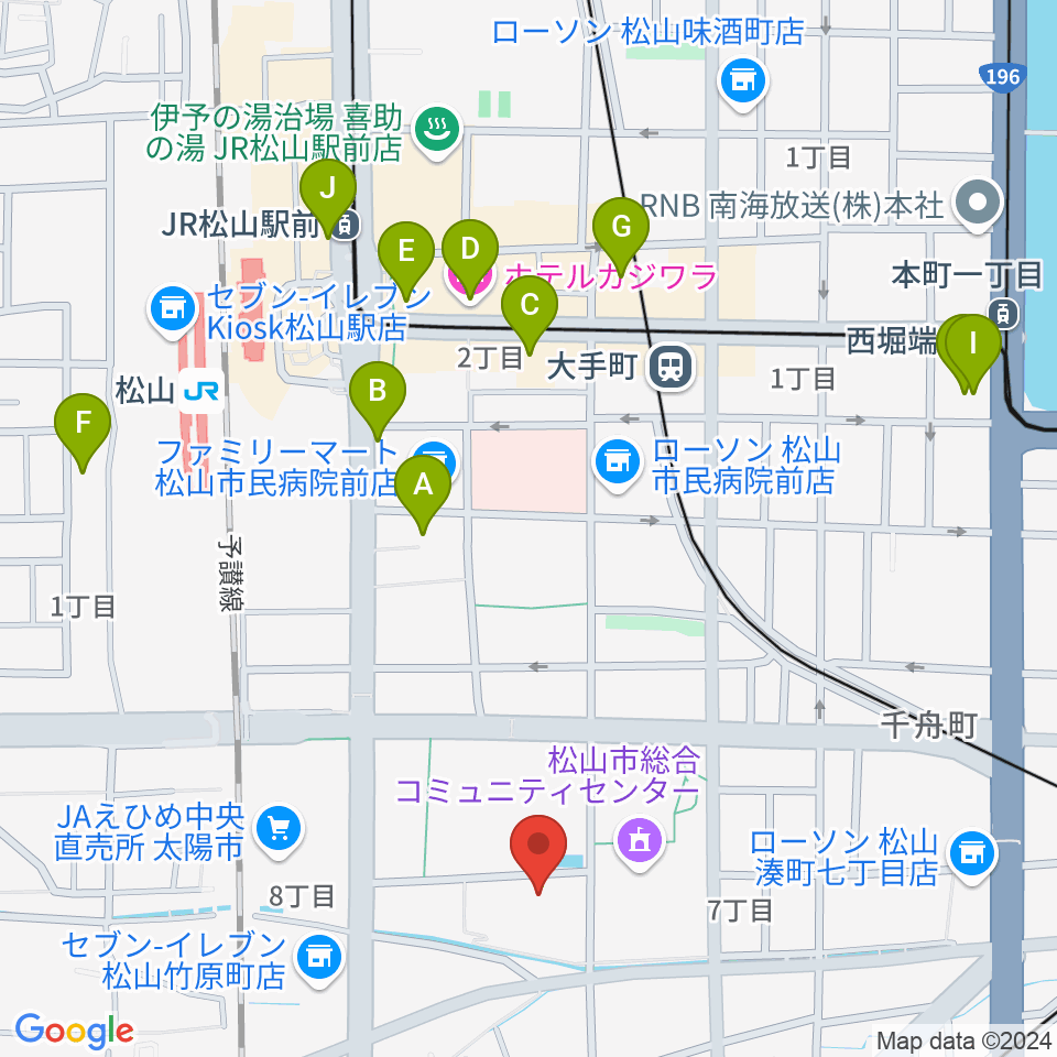 松山コスモシアター周辺のホテル一覧地図