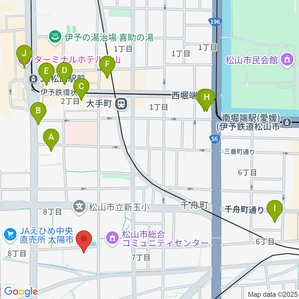 松山コスモシアター周辺のホテル一覧地図