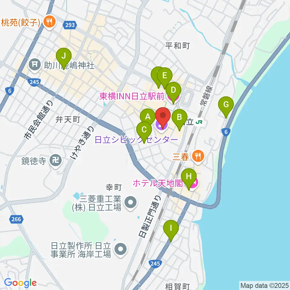 日立シビックセンター天球劇場周辺のホテル一覧地図