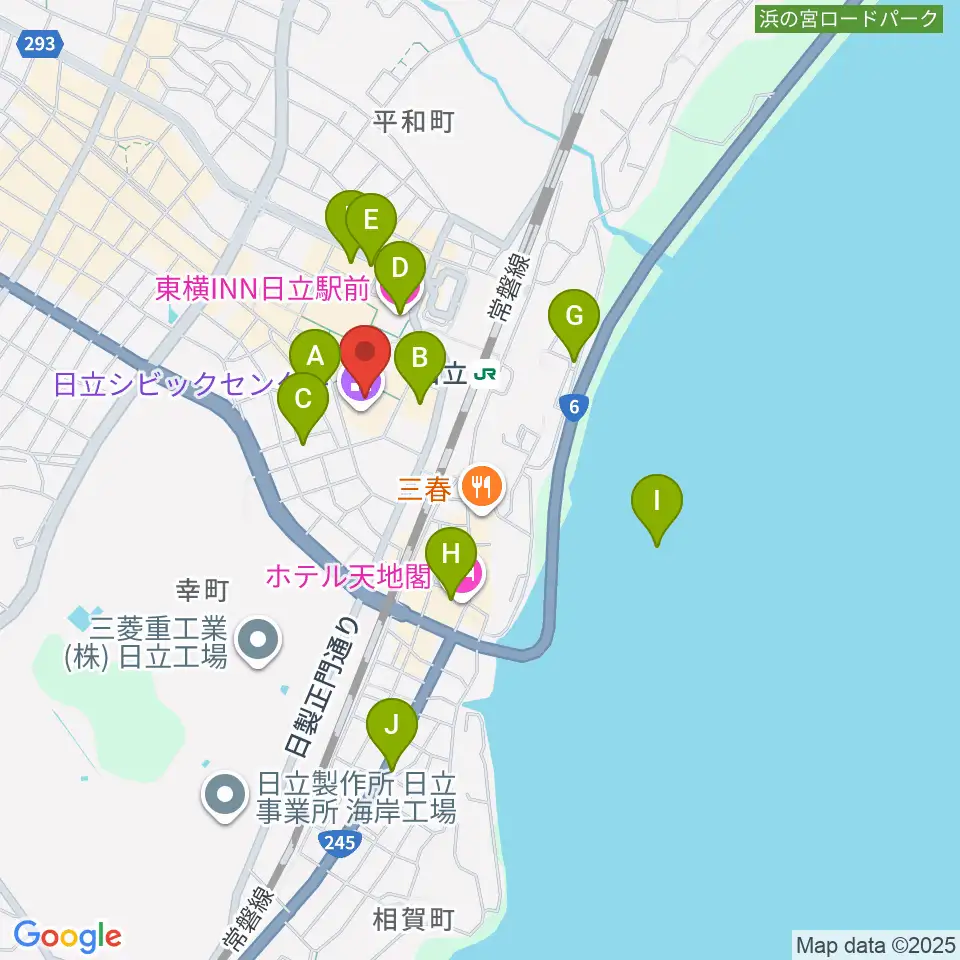 日立シビックセンター天球劇場周辺のホテル一覧地図