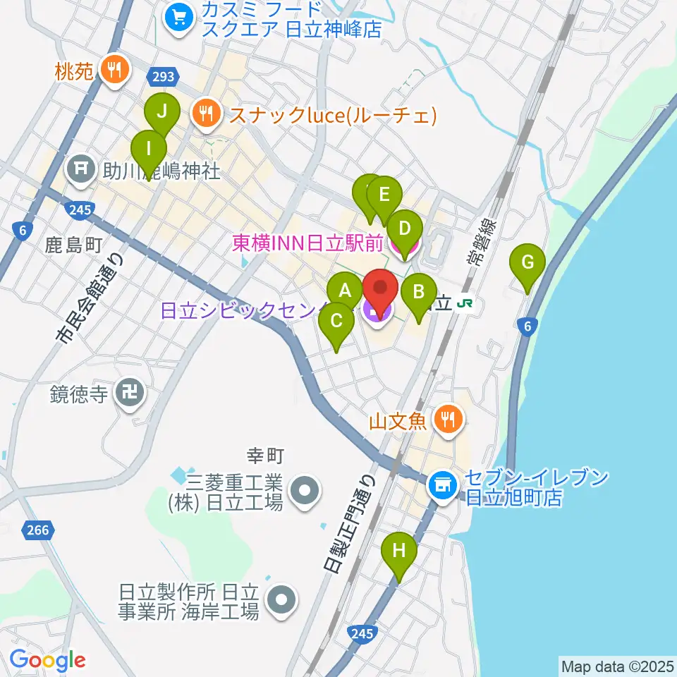 日立シビックセンター天球劇場周辺のホテル一覧地図