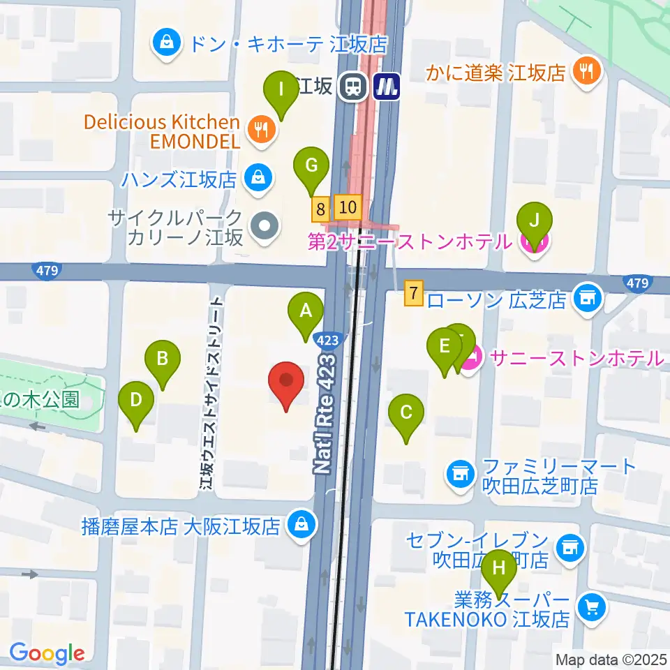 スタジオリフレクション周辺のホテル一覧地図