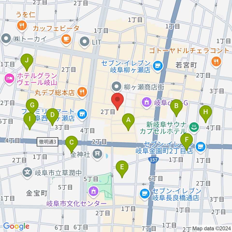 ぎふ葵劇場周辺のホテル一覧地図