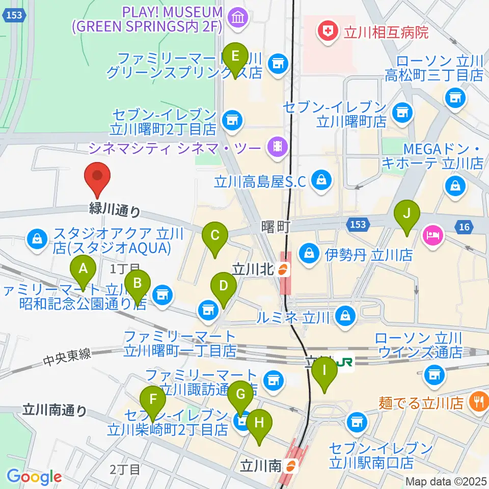 立川けやき座周辺のホテル一覧地図
