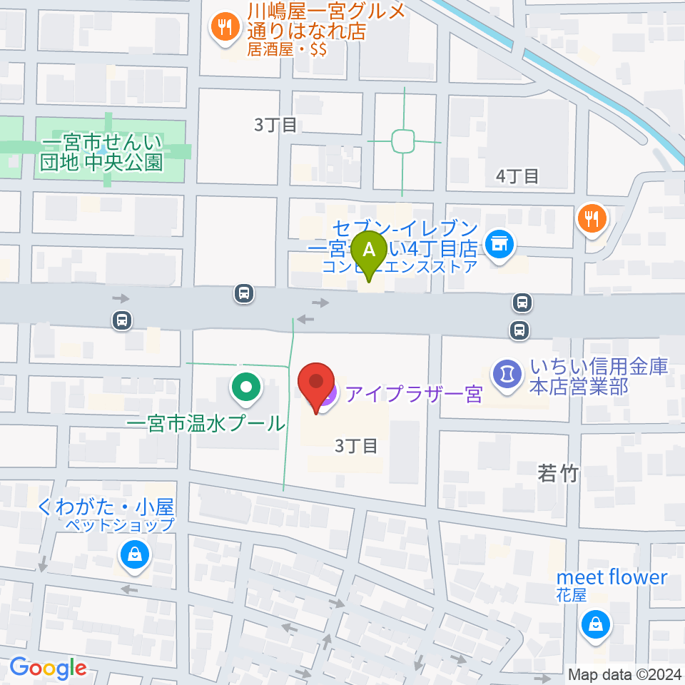 アイプラザ一宮周辺のホテル一覧地図