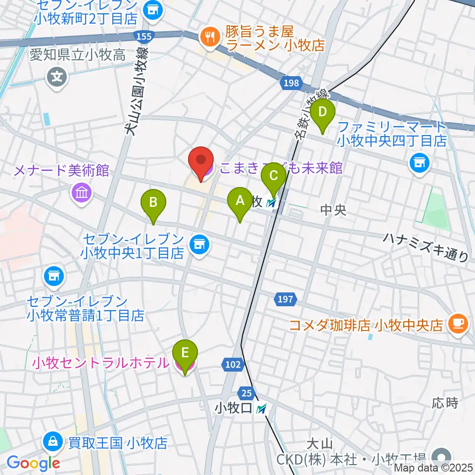 小牧市まなび創造館周辺のホテル一覧地図