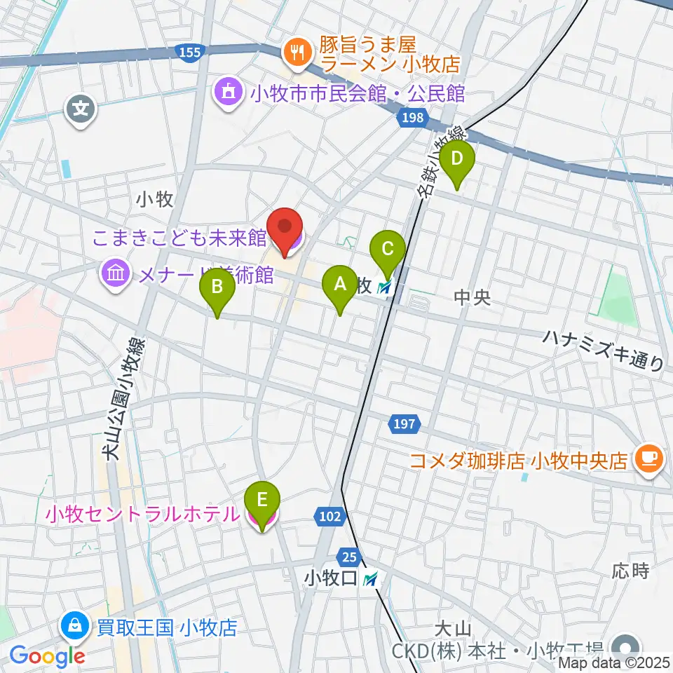 小牧市まなび創造館周辺のホテル一覧地図