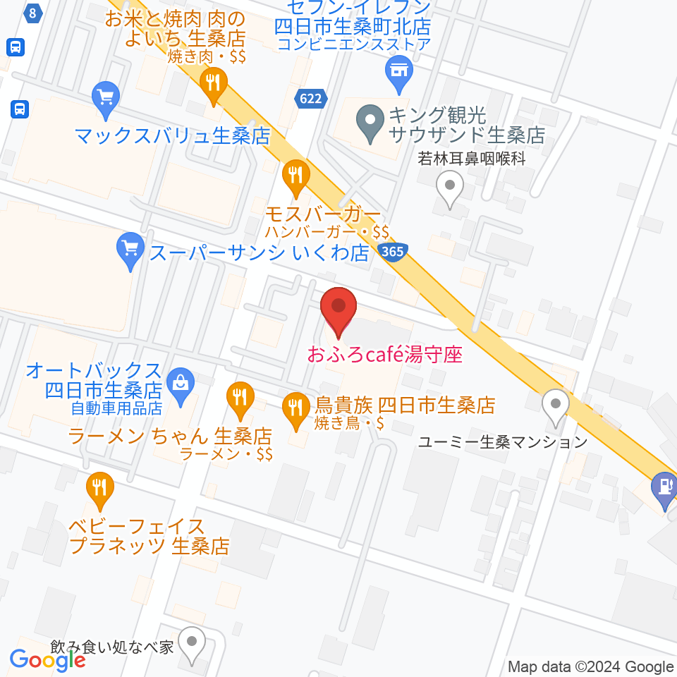 おふろcafé 湯守座周辺のホテル一覧地図