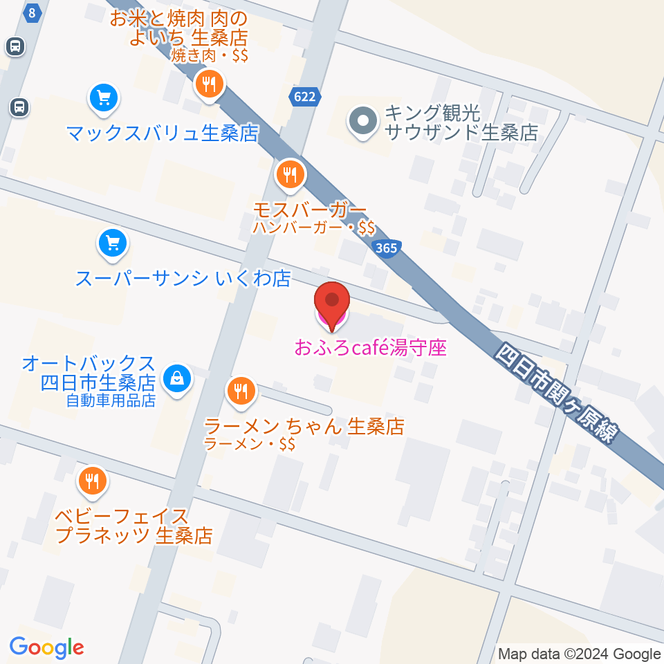 おふろcafé 湯守座周辺のホテル一覧地図