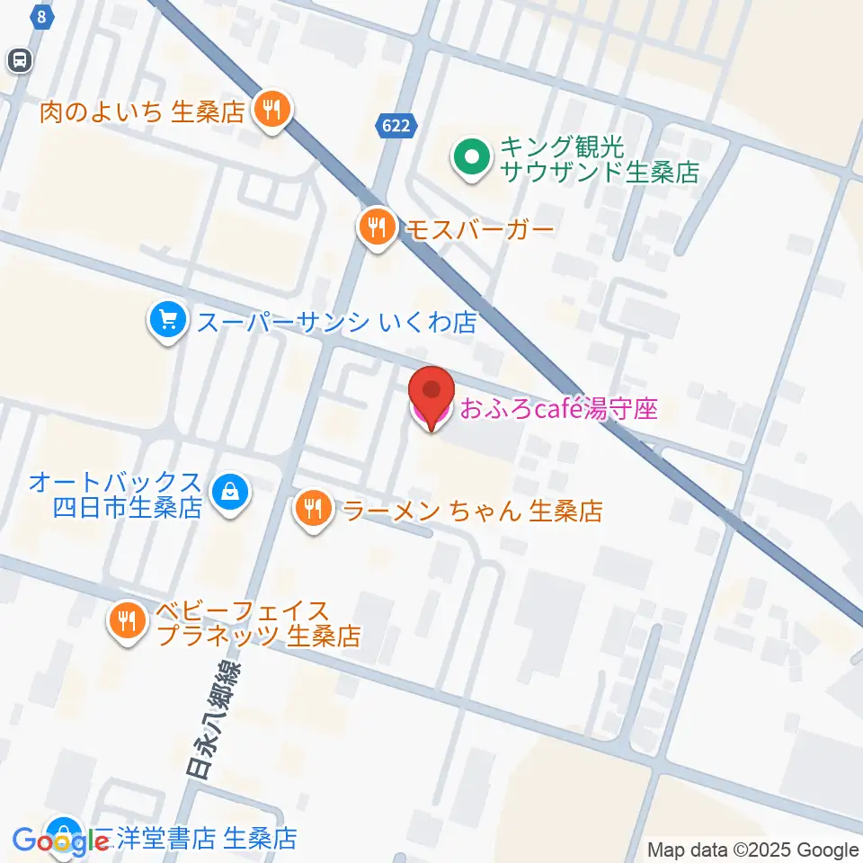 おふろcafé 湯守座周辺のホテル一覧地図