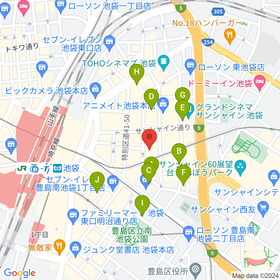 ミクサライブ東京周辺のホテル一覧地図