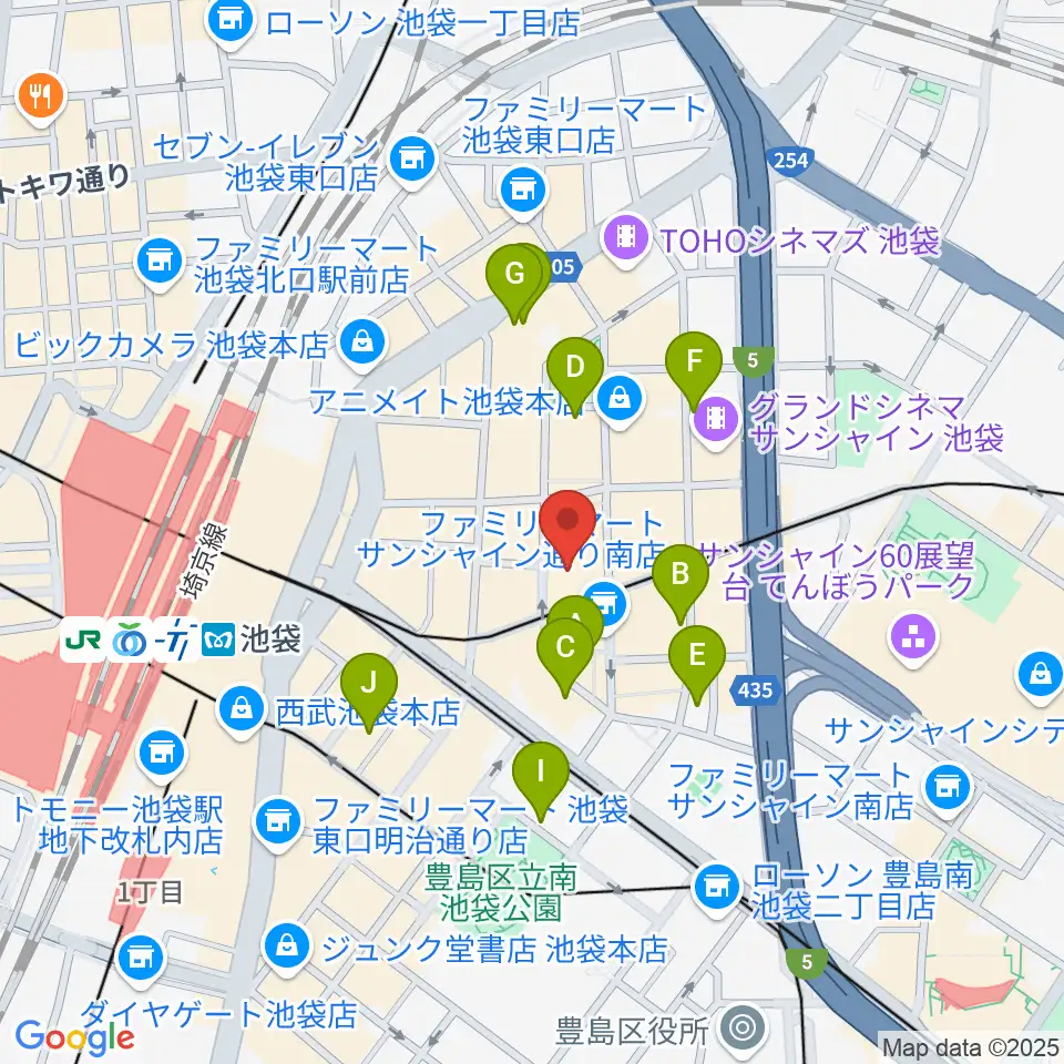 ミクサライブ東京周辺のホテル一覧地図