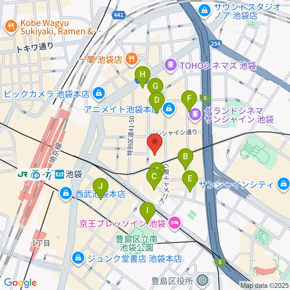 ミクサライブ東京周辺のホテル一覧地図