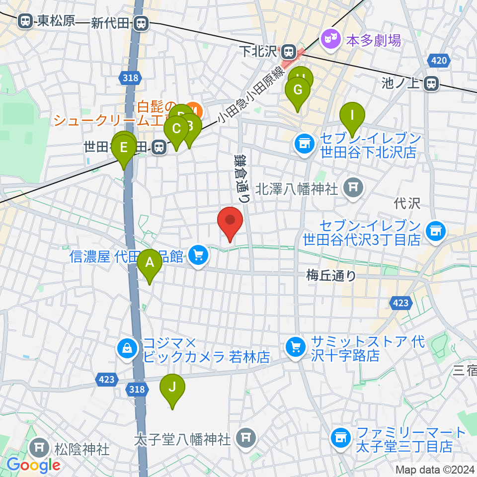 ナサンドラパレススタジオ周辺のホテル一覧地図