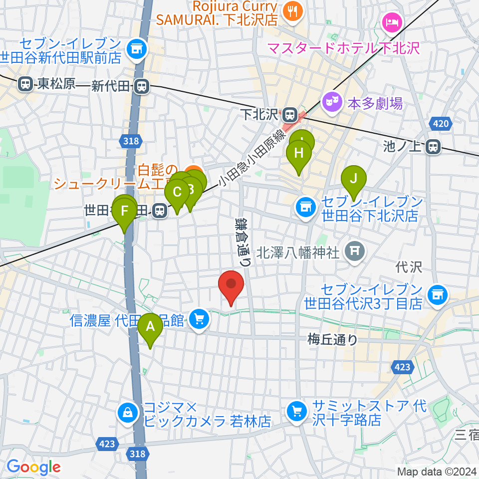 ナサンドラパレススタジオ周辺のホテル一覧地図