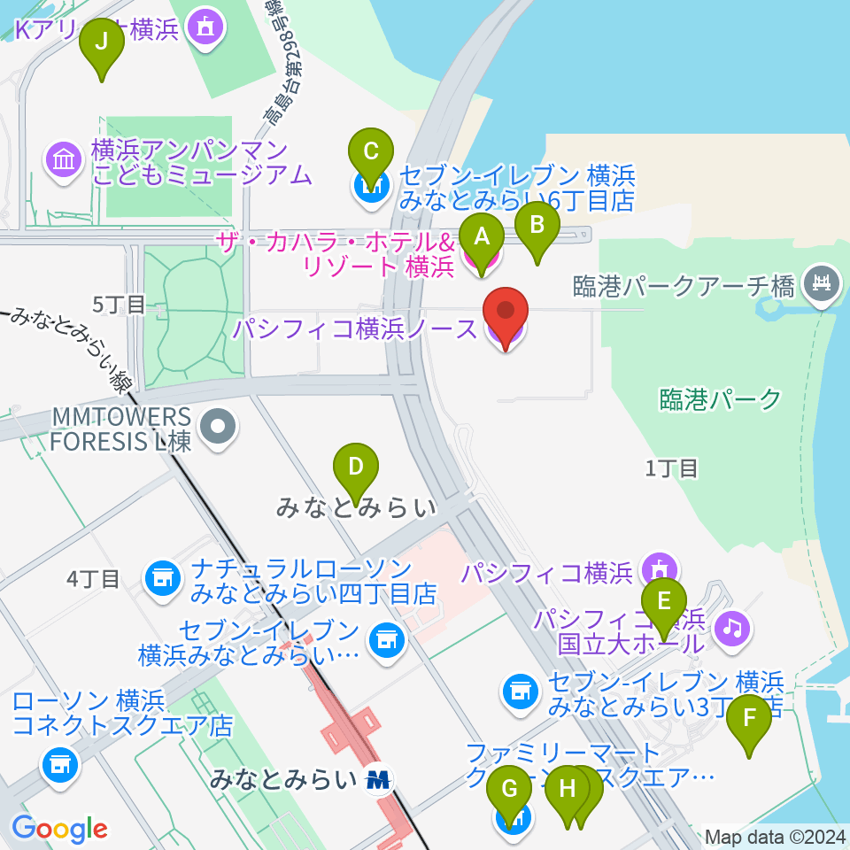 パシフィコ横浜ノース周辺のホテル一覧地図