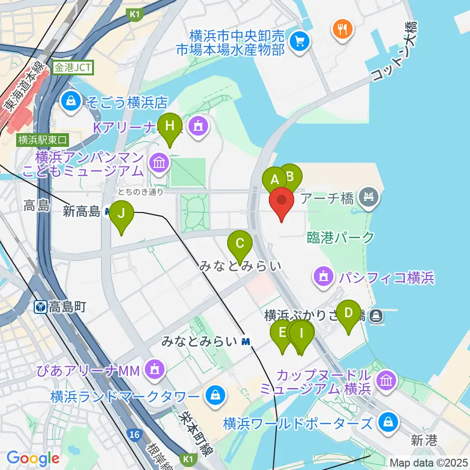 パシフィコ横浜ノース周辺のホテル一覧地図