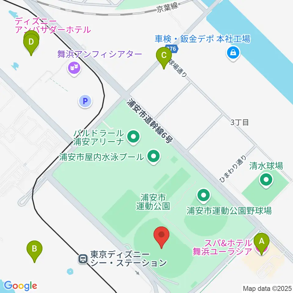 ブリオベッカ浦安競技場周辺のホテル一覧地図