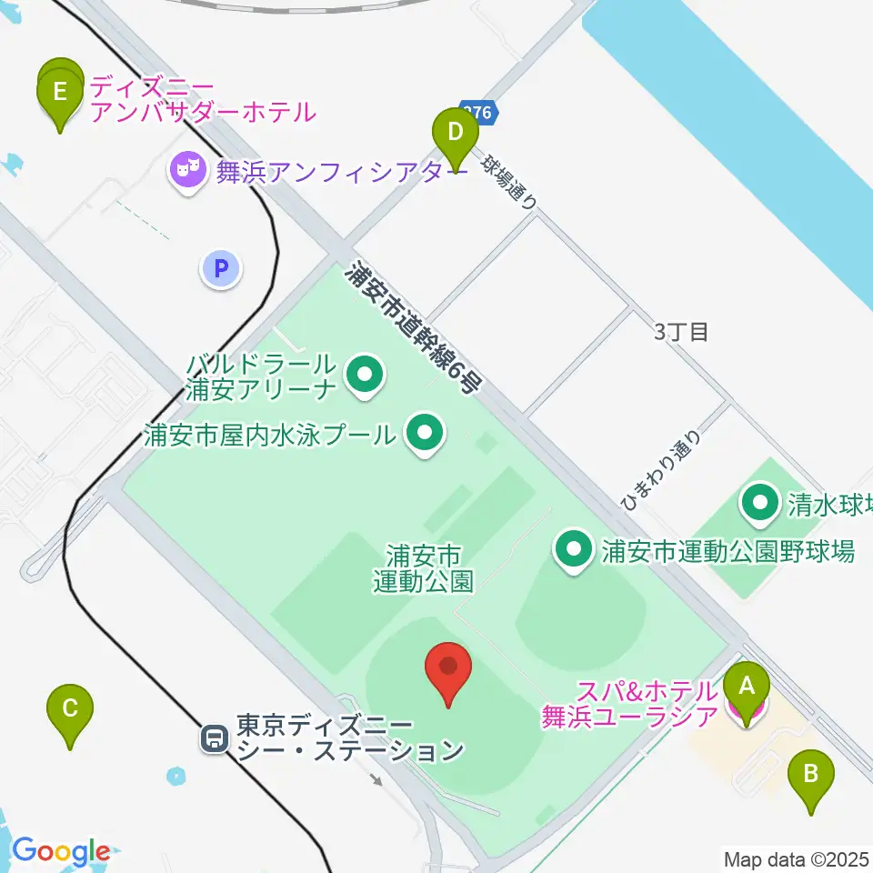 ブリオベッカ浦安競技場周辺のホテル一覧地図