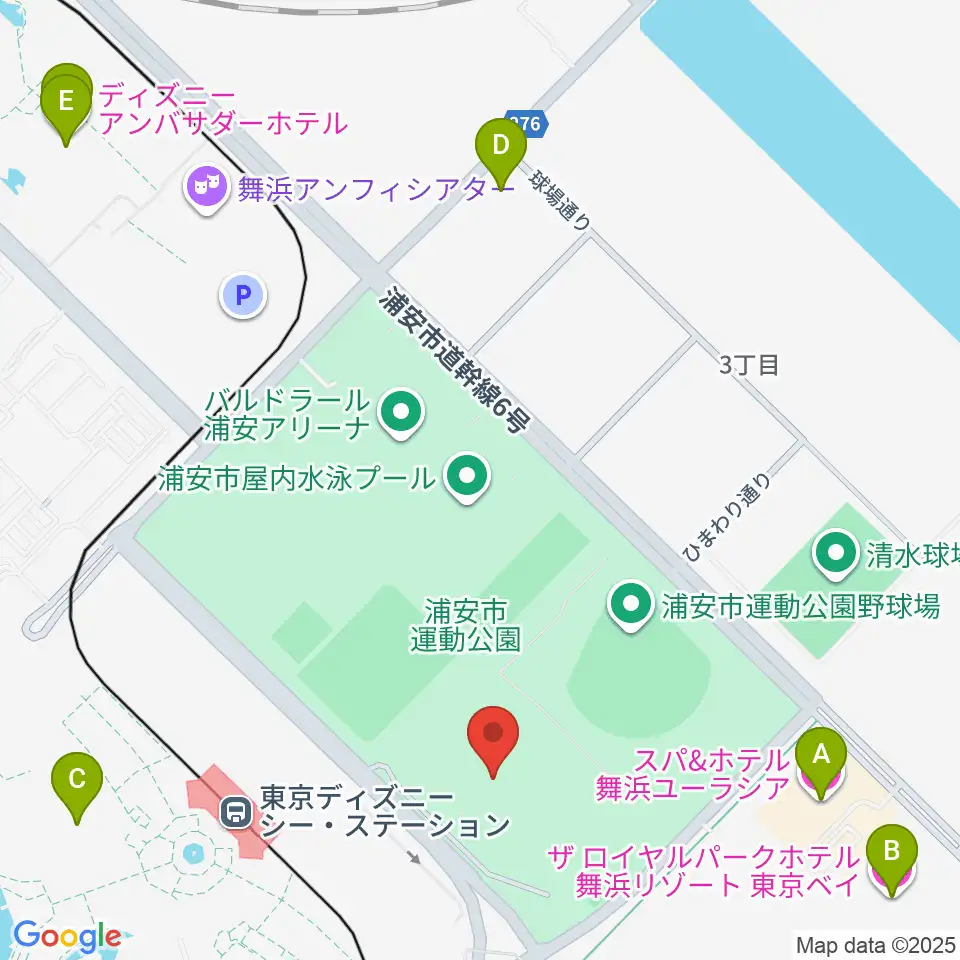ブリオベッカ浦安競技場周辺のホテル一覧地図