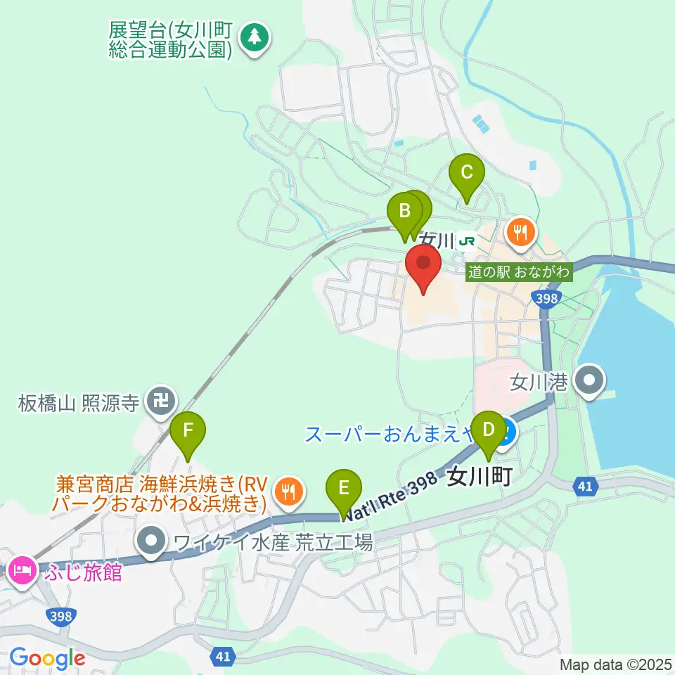 女川町生涯学習センターホール周辺のホテル一覧地図