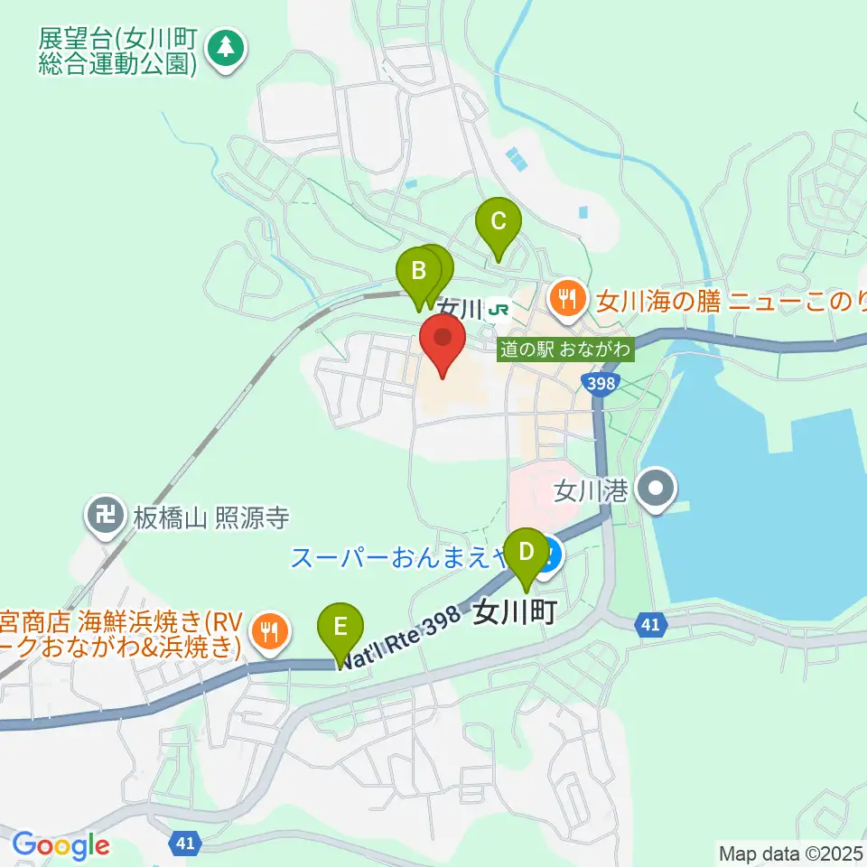 女川町生涯学習センターホール周辺のホテル一覧地図