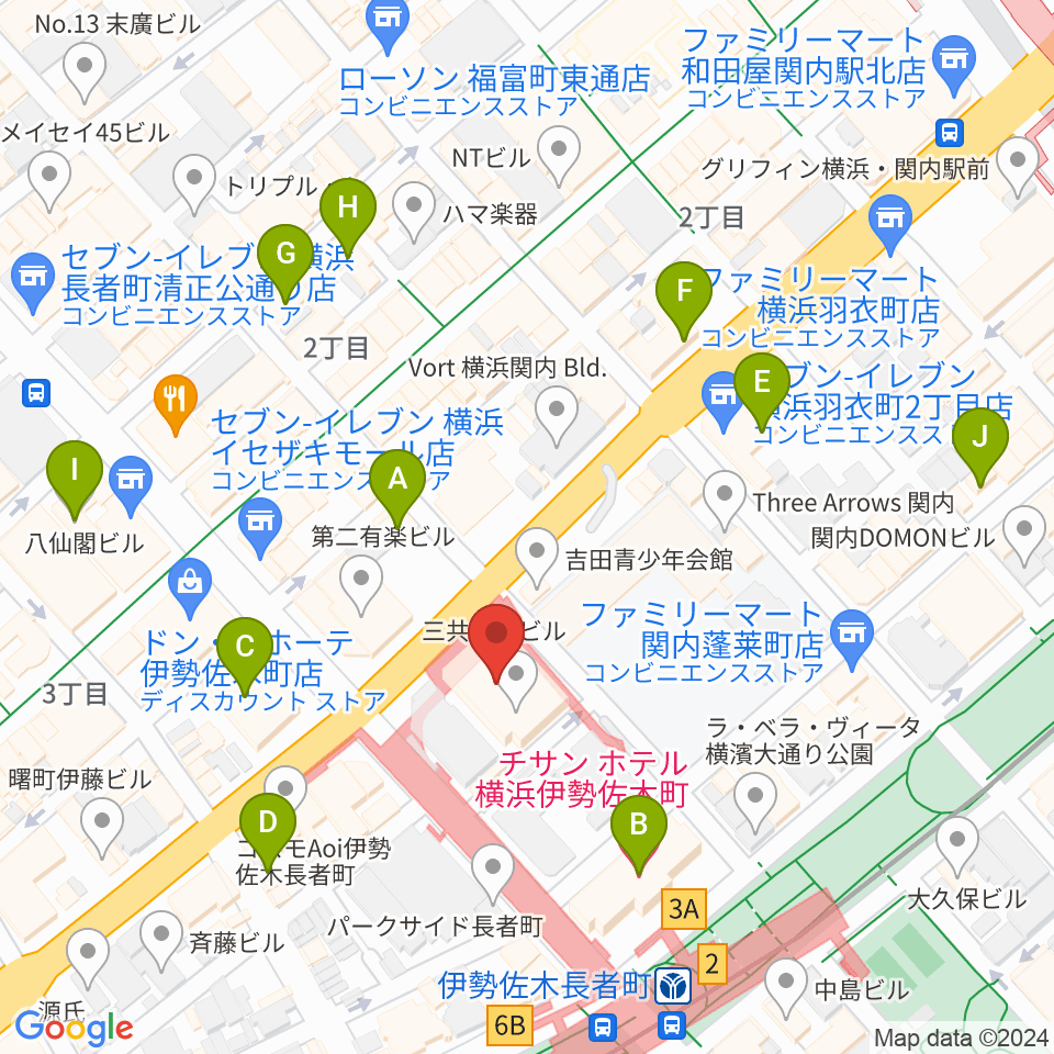 横浜ラジアントホール周辺のホテル一覧地図
