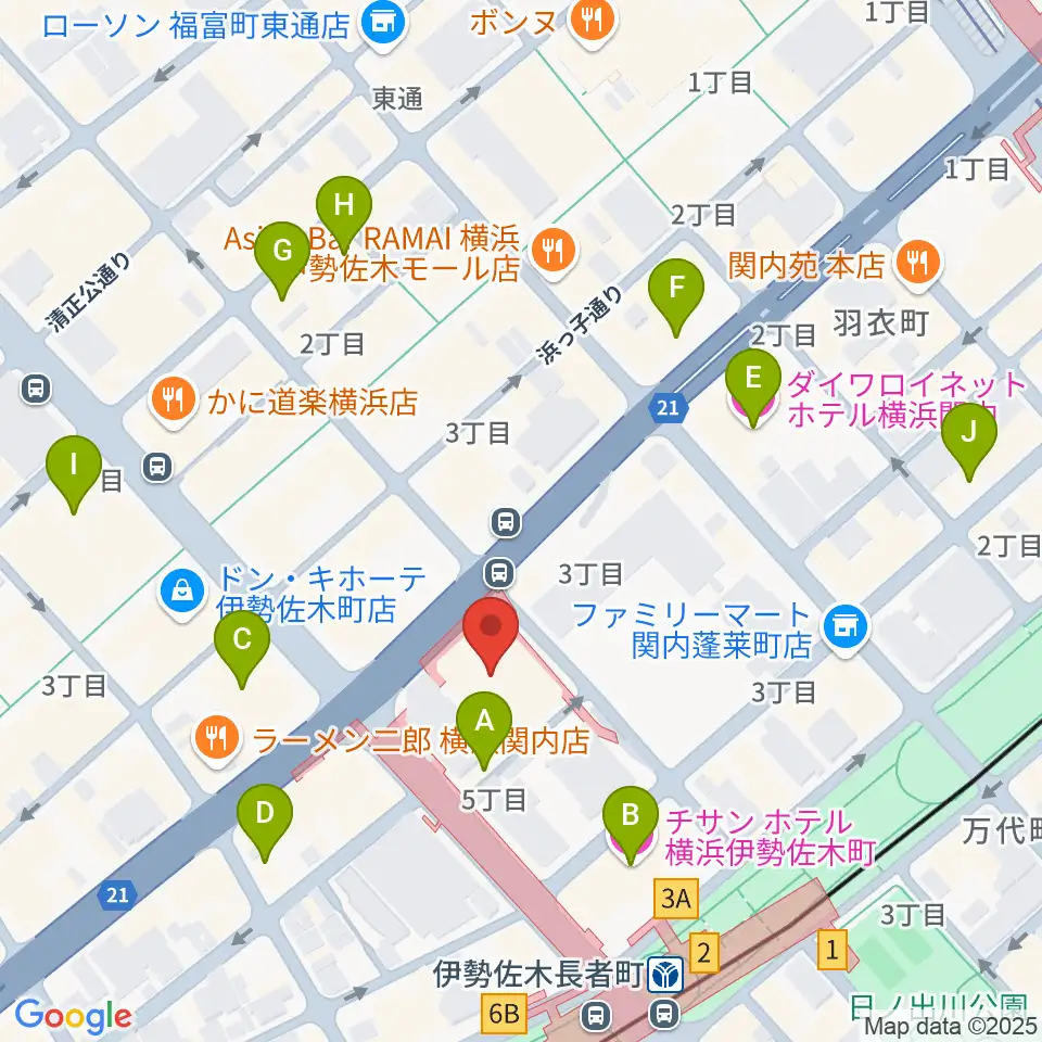 横浜ラジアントホール周辺のホテル一覧地図