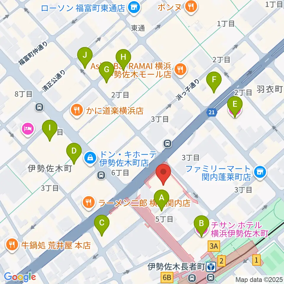 横浜ラジアントホール周辺のホテル一覧地図