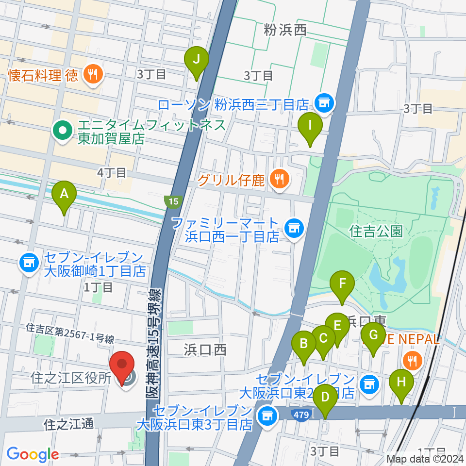 すみのえ舞昆ホール周辺のホテル一覧地図