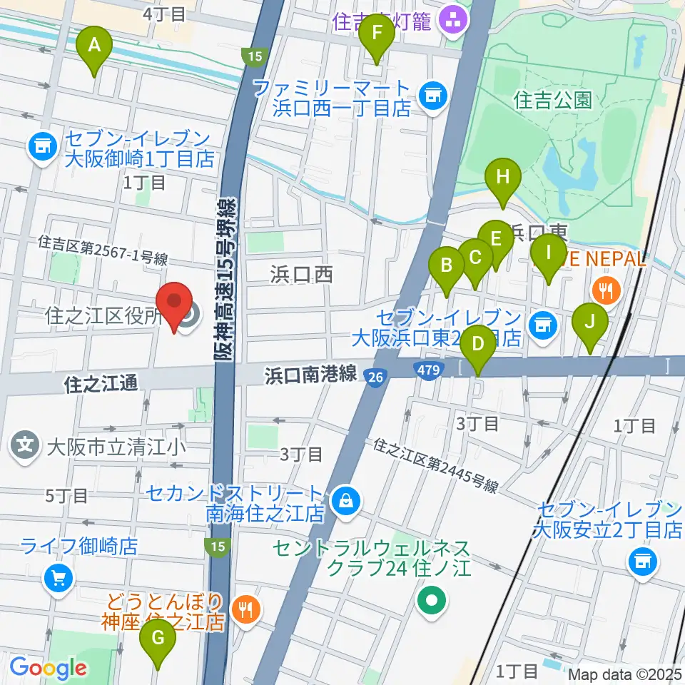 すみのえ舞昆ホール周辺のホテル一覧地図