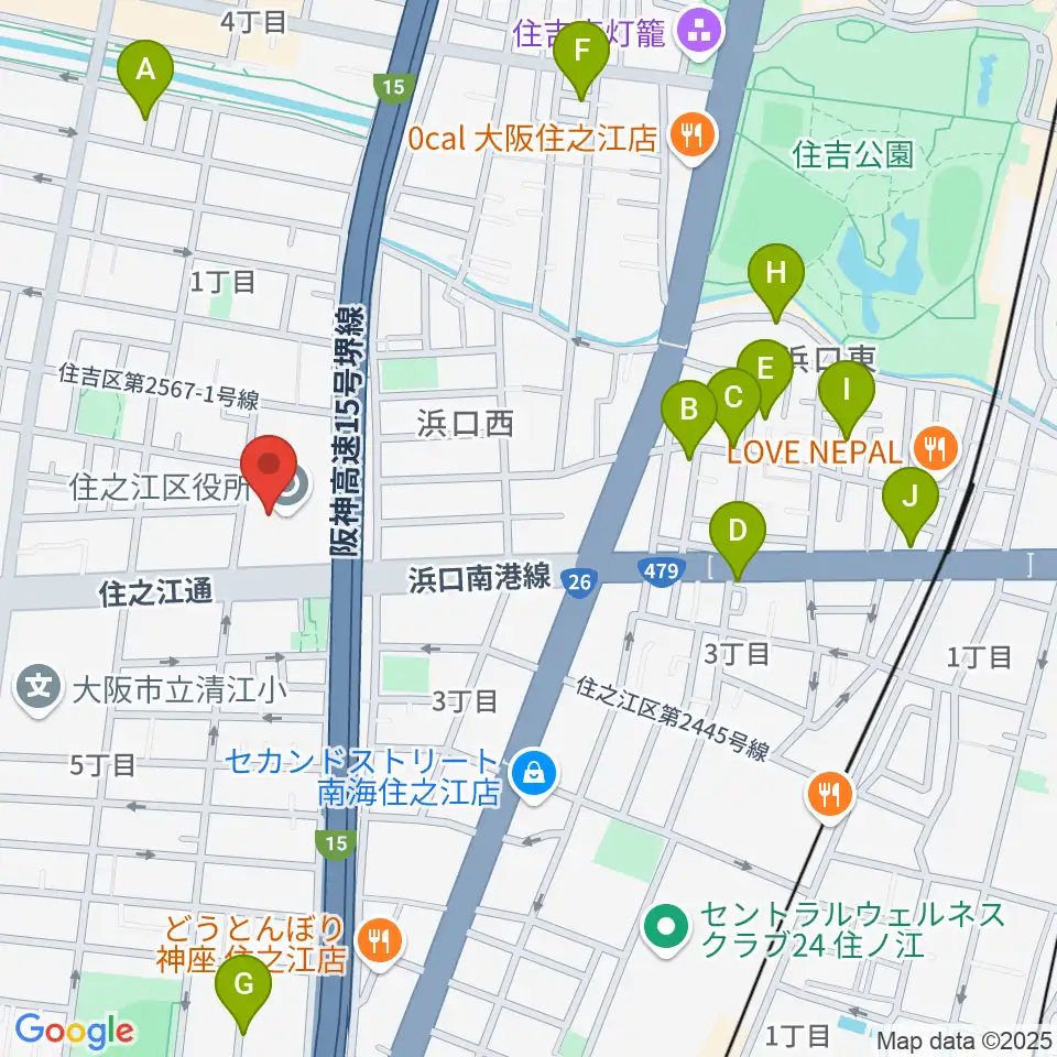 すみのえ舞昆ホール周辺のホテル一覧地図