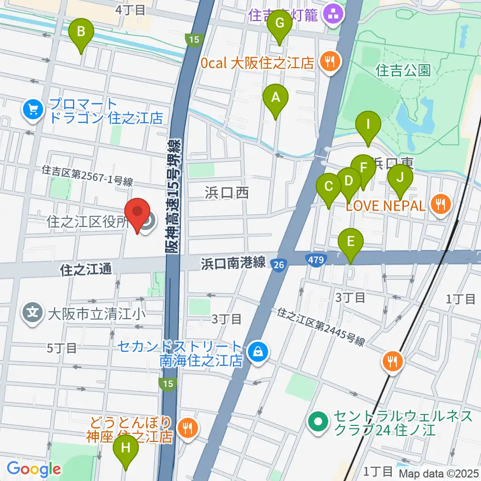 すみのえ舞昆ホール周辺のホテル一覧地図